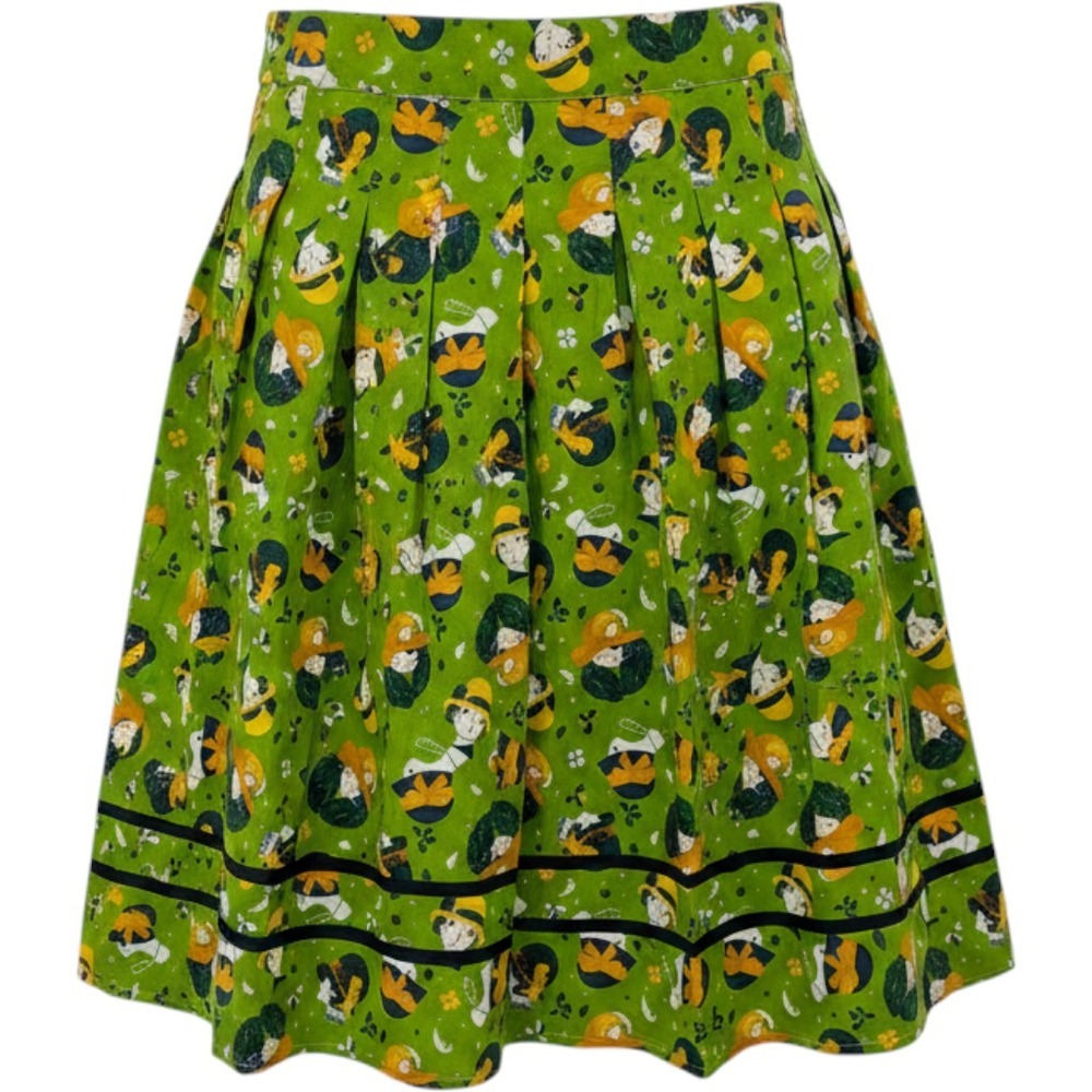 Dancing Days Banned Apparel Skirt Women 2XL Green Flapper Retro Artsy Pleated
